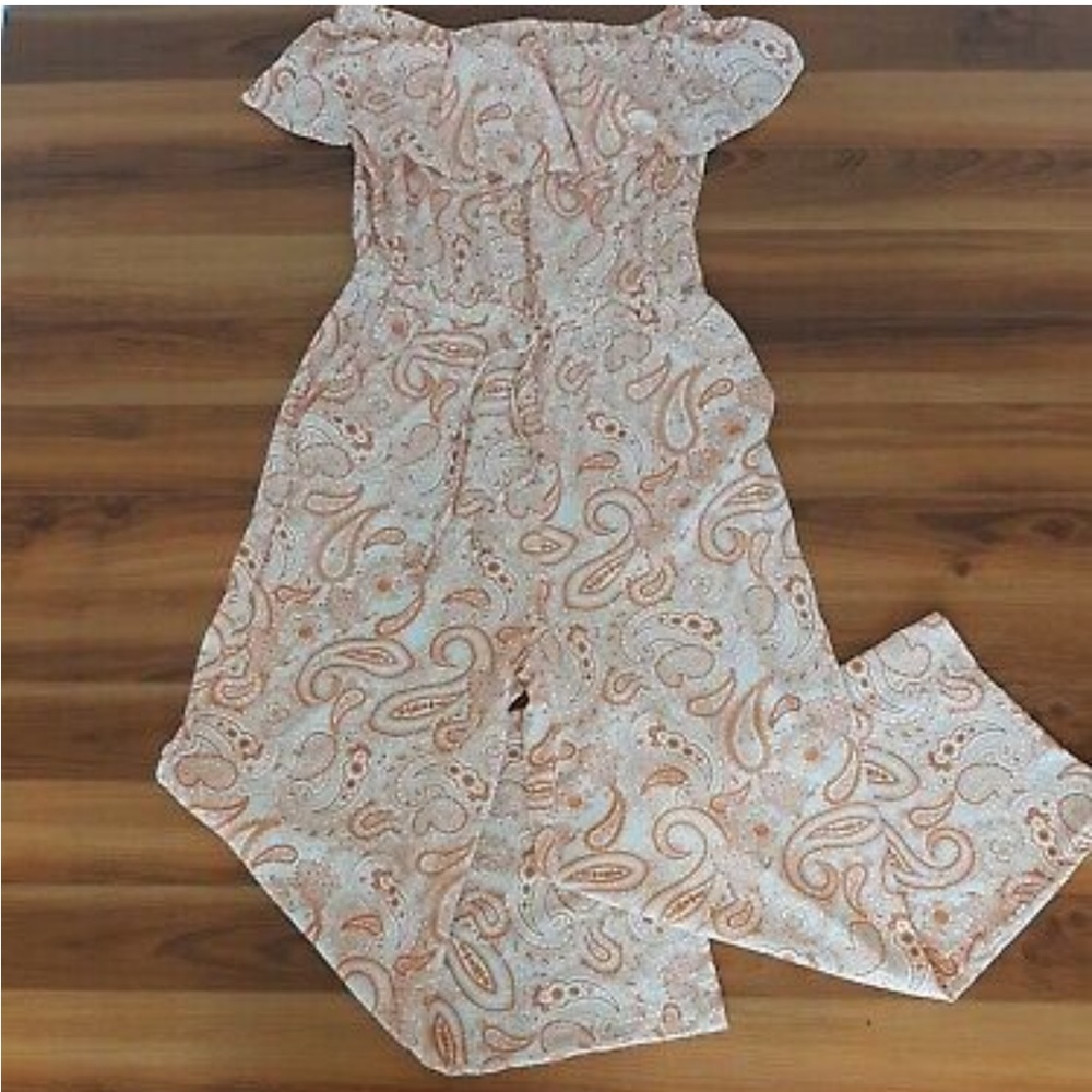 Guess orange and white jumpsuit